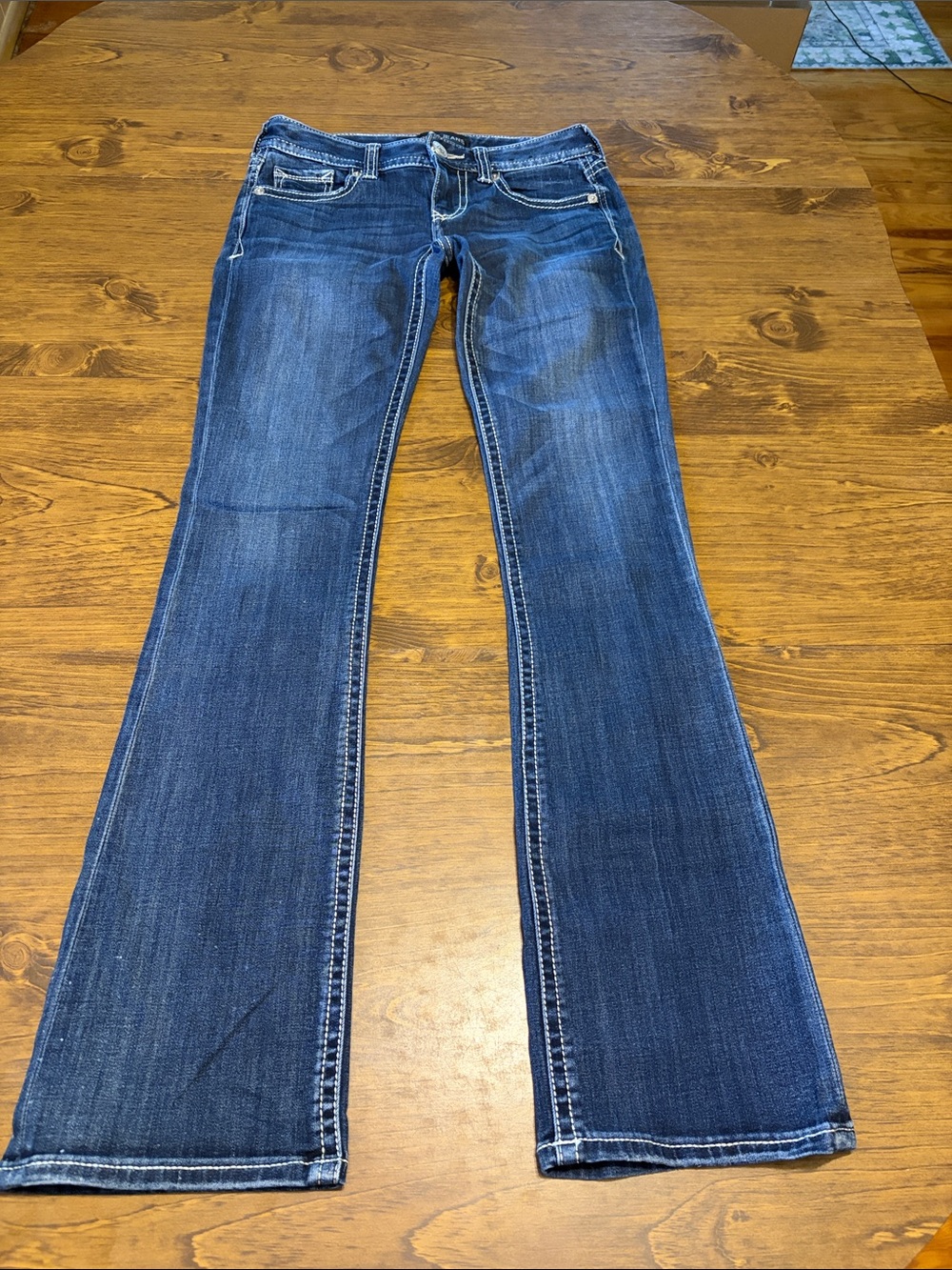 Express Dark Blue Flare Jeans size 0L, barley boot low rise